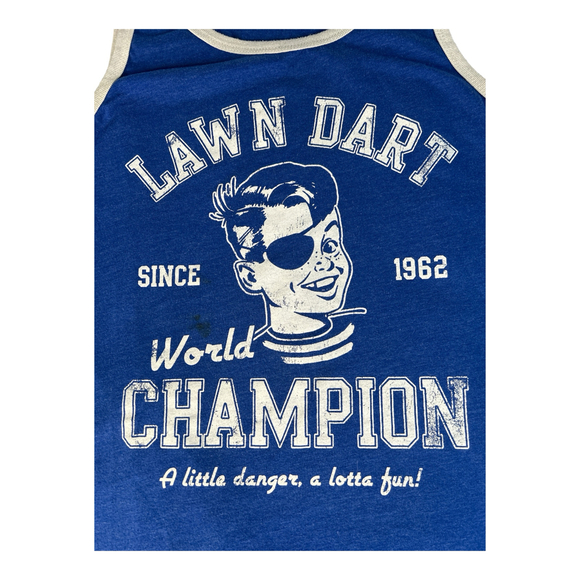 Fifth Sun Tank Top Lawn Dart World Champion Danger Fun Eye Patch Sz L - Picture 1 of 3